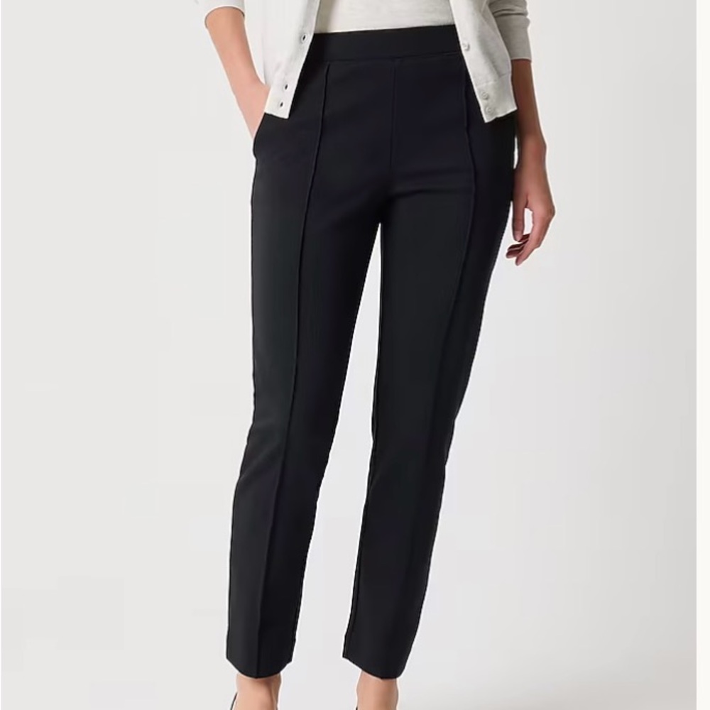 J. Crew Factory Black Pintuck cropped Flare Pants